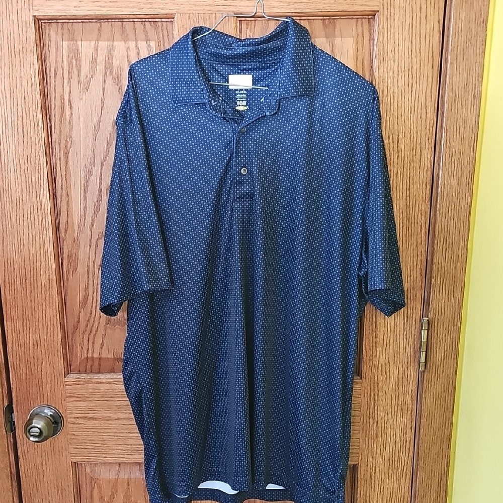 Greg Norman Collection Navy Patterned Polo Shirt